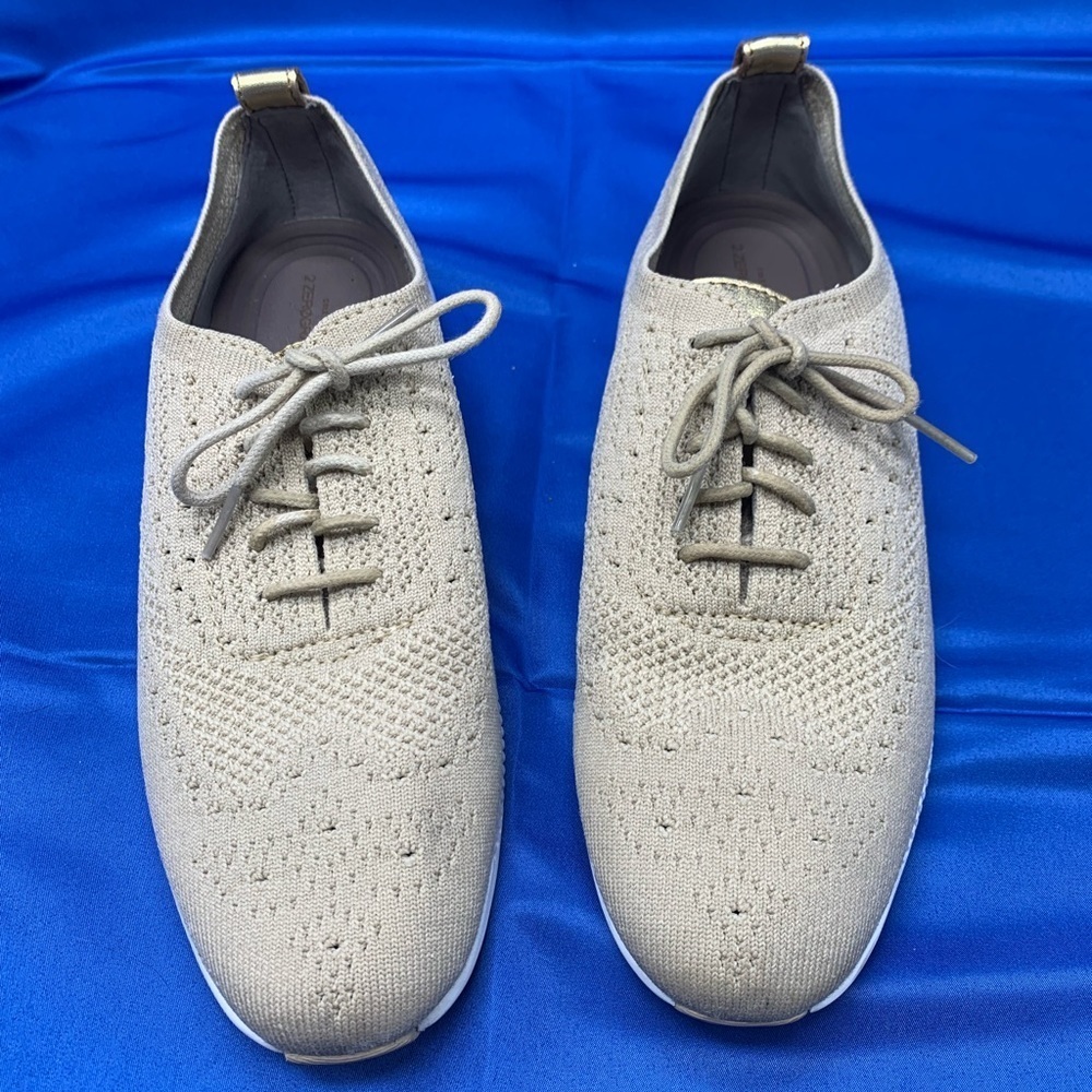 Cole Haan Shoes Womens ZERØGRAND Stitchlite Wingtip Oxford Beige W11154 (SN)